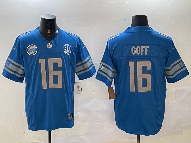 Men Detroit Lions #16 Goff Blue three generations 2024 Nike Limited NFL Jersey style 11023->detroit lions->NFL Jersey